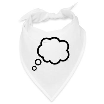 Denkblase Comic Gedankenblase Blase Gedanken - Bandana - Weiß - Vorne