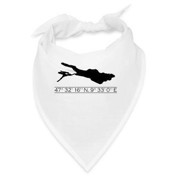 Bodensee | Koordinaten | Schwarz - Bandana - Weiß - Vorne