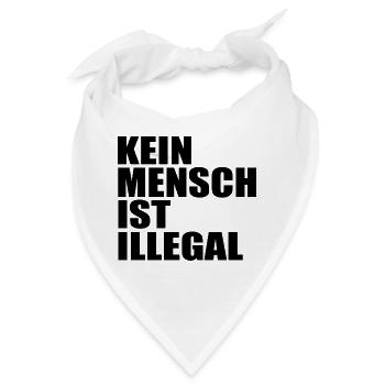 kein mensch ist illegal - Bandana - Weiß - Vorne