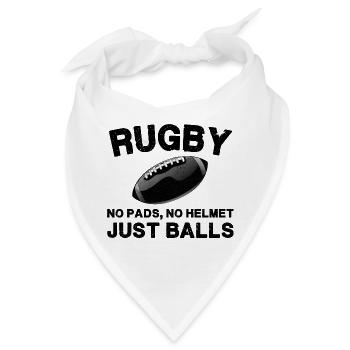 Rugby - Keine Pads, kein Helm - Nur Bälle! - Bandana - Weiß - Vorne