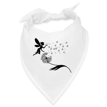 Schmetterlingdesign Pusteblumen Wiese Herzen Feen - Bandana - Weiß - Vorne