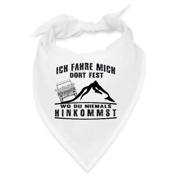 Defender ich fahre mich dort fest wo du nie - Bandana - Weiß - Vorne