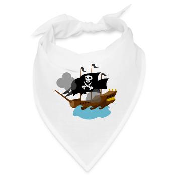 Piratenschiff im Meer - Bandana - Weiß - Vorne