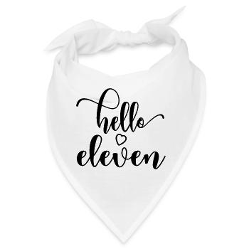 Hello Eleven - Süßes Geschenk zum 11. Geburtstag für Mädchen - Bandana - Weiß - Vorne