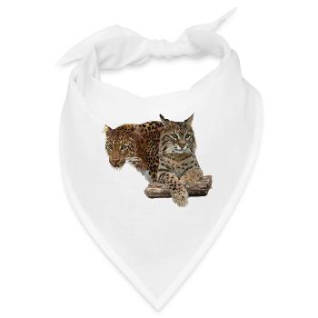 Leopard und Luchs - Bandana - Weiß - Vorne