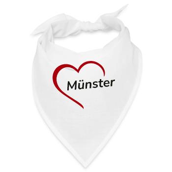 Münster mit Herz - Meine Stadt - I Love - Bandana - Weiß - Vorne