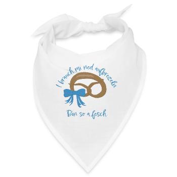 I brauch mi net aufbrezeln! Brezel, Schleife - Bandana - Weiß - Vorne