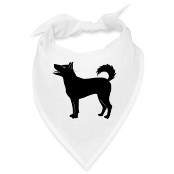 Hundeschattenfigur Jahr des Hundes - Bandana - Weiß - Vorne