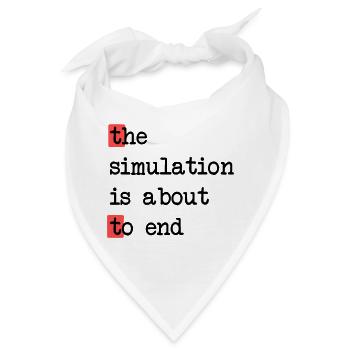 Das Ende der Simulation, Sci-Fi Matrix Humor Shirt - Bandana - Weiß - Vorne