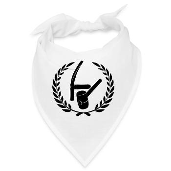Pflastererlogo in Lorbeerkranz - Bandana - Weiß - Vorne