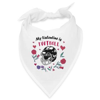 Mein Valentin ist Football - Bandana - Weiß - Vorne