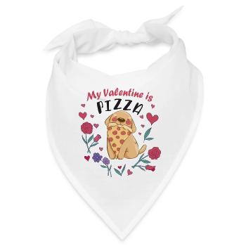 Mein Valentin ist Pizza - Bandana - Weiß - Vorne