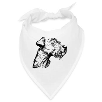 Irish Terrier Portrait - Bandana - Weiß - Vorne