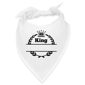 König in Lorbeerkranz und Krone - Bandana - Weiß - Vorne
