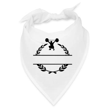 Gewichtheber im Lorbeerkranz - Bandana - Weiß - Vorne