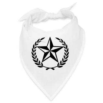 Stern im Lorbeerkranz - Bandana - Weiß - Vorne