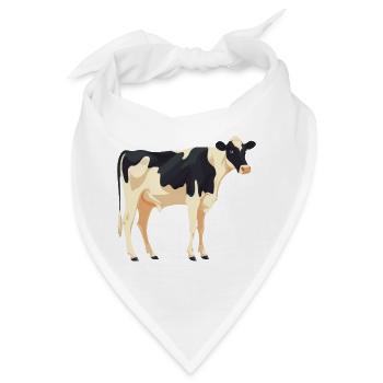 Stehende Kuh - Einfaches Design - Bandana - Weiß - Vorne