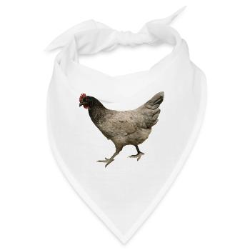 graues Huhn - Bandana - Weiß - Vorne