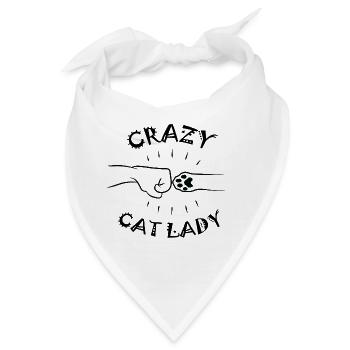 Crazy Cat Lady - Pfotenfauststoß - Bandana - Weiß - Vorne