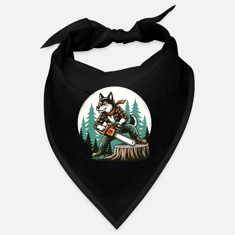 Fuchs Waldarbeiter Kettensäge Baum Holz Wald Bandana