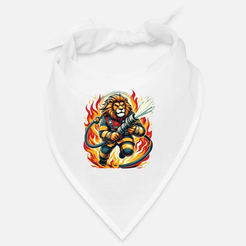 Lion, Firefighter, Firefighter, Flames, Hero Bandana