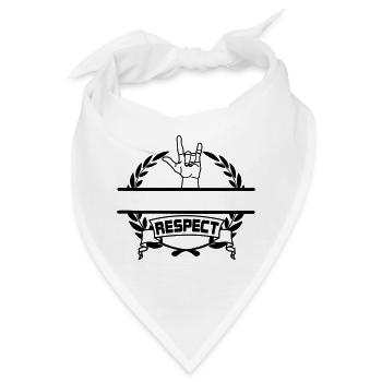 Handgeste des Respekts im Lorbeerkranz RESPEKT - Bandana - Weiß - Vorne