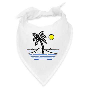 Palmen Insel - Bandana - Weiß - Vorne