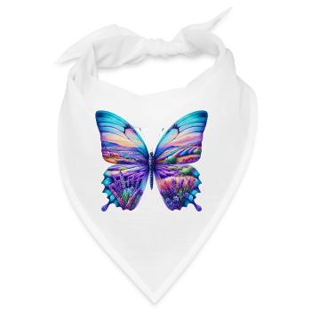 Schmetterlingsblüten Lavendelfeld Felder Provence - Bandana - Weiß - Vorne