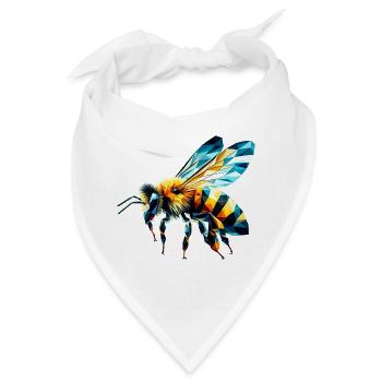 Polygonale Biene - Bandana - Weiß - Vorne