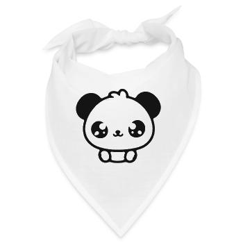Kuschelpanda Kopf Illustration - Bandana - Weiß - Vorne