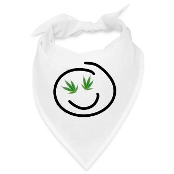 Glückliches Hanf Gesicht - Bandana - Weiß - Vorne