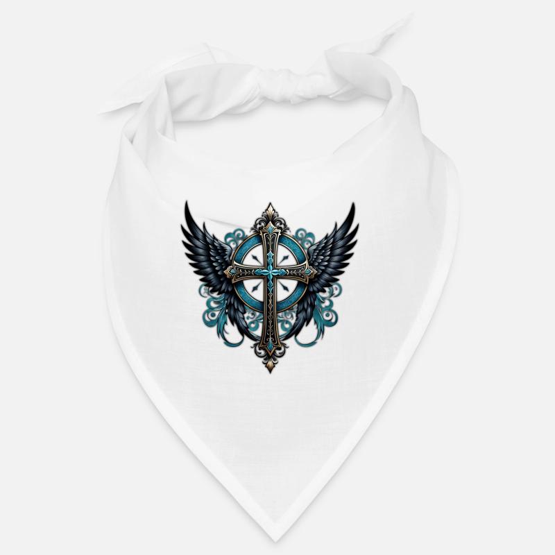 Croix ornée d’ailes. Bandana