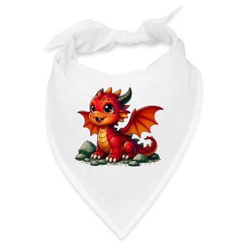 Drache - Bandana - Weiß - Vorne