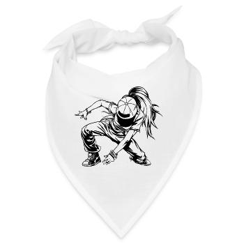 Breakdancerin Skizze - Bandana - Weiß - Vorne