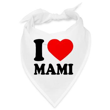 I love mami - Bandana - Weiß - Vorne