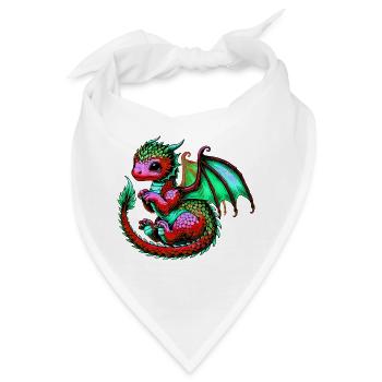 Drache - Bandana - Weiß - Vorne