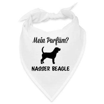 Parfüm nasser Beagle - Bandana - Weiß - Vorne