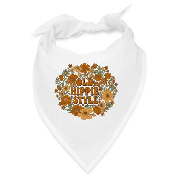 Old Hippe Style als Flower Power 70er - Bandana - Weiß - Vorne
