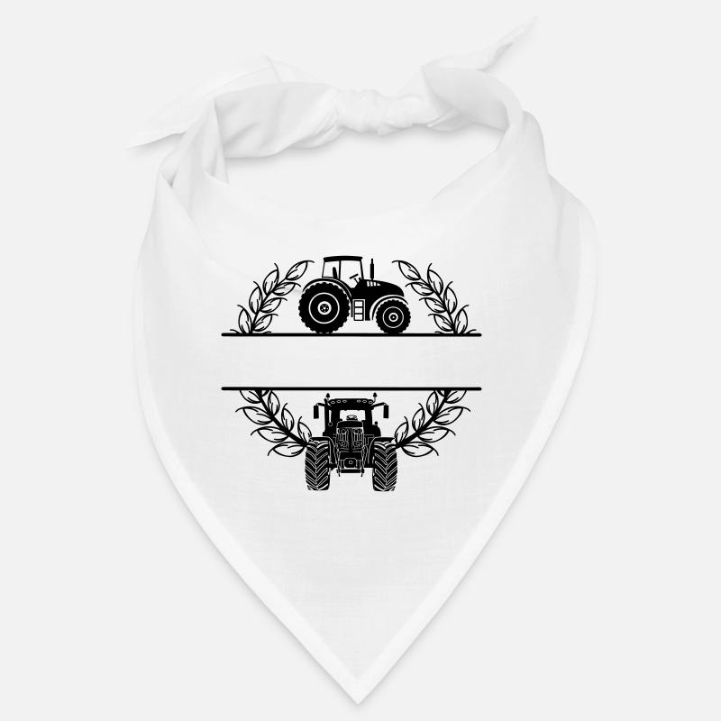 Tractor side and front view in wheat wreath Bandana