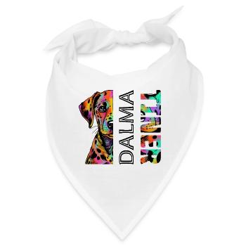 Farbenfroher Dalmatiner - Bandana - Weiß - Vorne