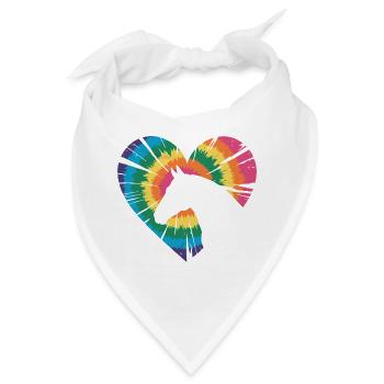 Tie Dye Pferd - Bandana - Weiß - Vorne