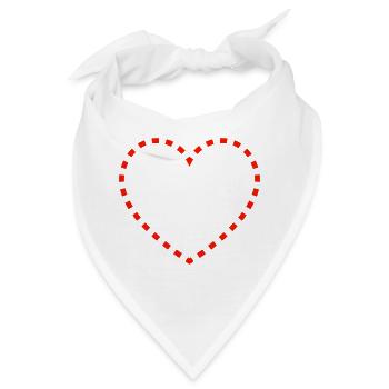 Gepunktetes Herzdesign - Bandana - Weiß - Vorne