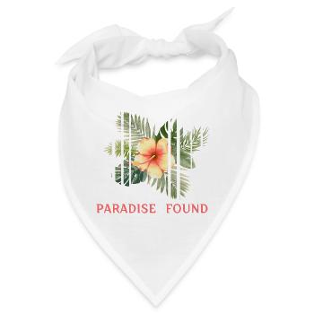 Fragmentiertes Hibiskus-Tropenparadies - Bandana - Weiß - Vorne