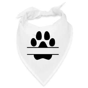 Hundepfoten Namensschild - Bandana - Weiß - Vorne