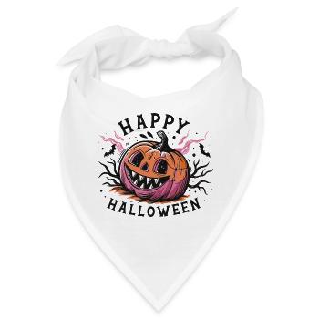 Halloween Grimasse Kürbis - Bandana - Weiß - Vorne