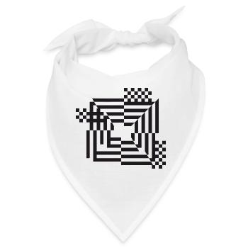 Labyrinth Gitter Monochrom - Bandana - Weiß - Vorne