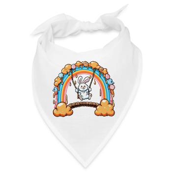 Hoppelhase Regenbogen-Schaukel - Bandana - Weiß - Vorne