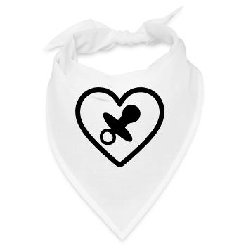 Herz + Kinderbetreuung / Nanny Super Nanny - Bandana - Weiß - Vorne
