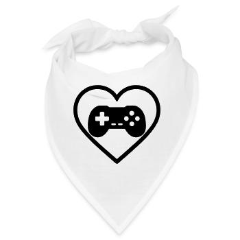 Heart Retrogaming – Vintage-Controller-Design - Bandana - Weiß - Vorne