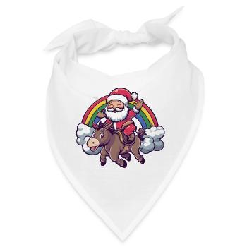 Esel Weihnachtsmann Weihnachten - Bandana - Weiß - Vorne